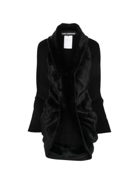 Junya Watanabe faux-fur shawl-collar jacket
