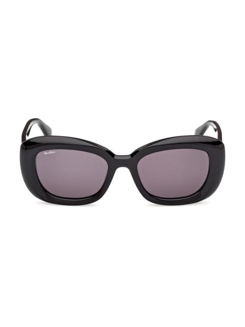 Max Mara Women's Elizabeth One 53MM Round Sunglasses - Black Purple