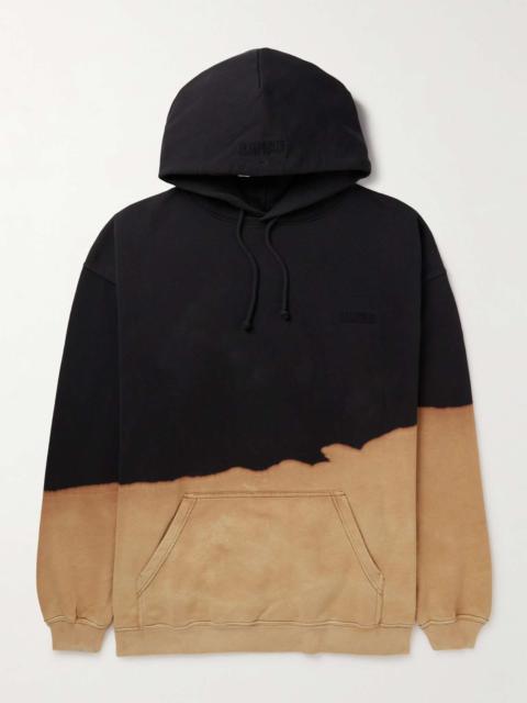 VETEMENTS Logo-Embroidered Bleached Cotton-Blend Jersey Hoodie
