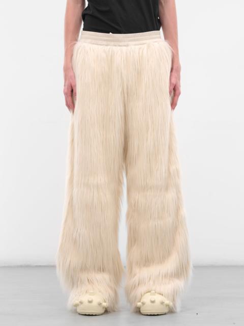 Walter Van Beirendonck White Basic Fur Baggy Trousers