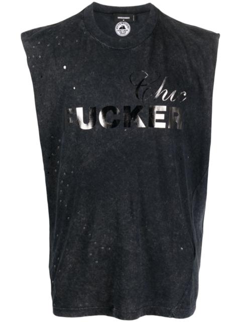 DSQUARED2 slogan-print cotton tank top