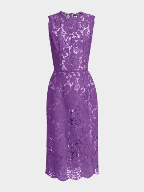 Dolce & Gabbana 꽃 레이스 Midi 드레스