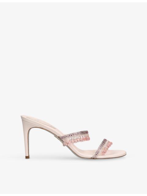 RENE CAOVILLA Chandelier 80 Crystal-Embellished Heeled Satin Sandals