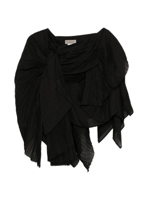 Yohji Yamamoto asymmetric draped midi skirt