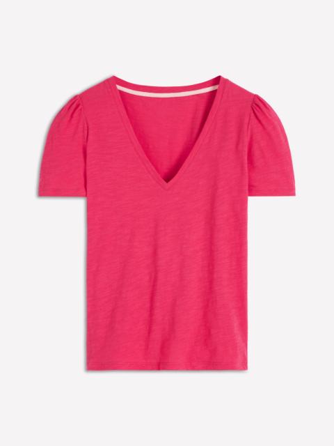 BODEN Sophie V-Neck Slub T-shirt-Virtual Pink