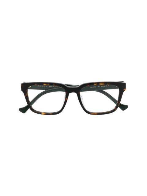 GUCCI tortoiseshell effect square-frame glasses