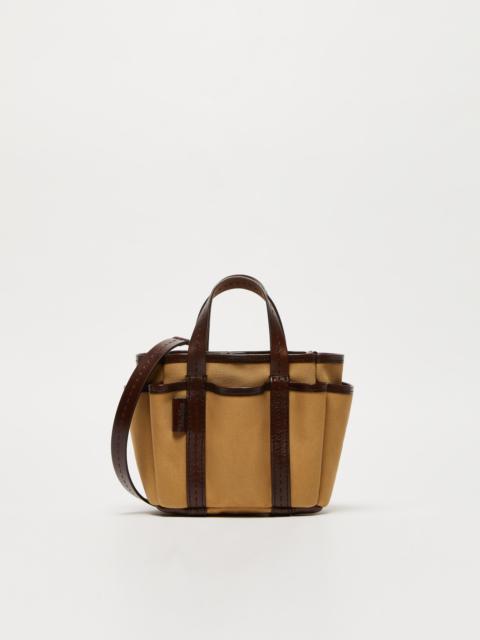 Max Mara GARDENCABASXS Canvas and leather Giardiniera Mini tote bag