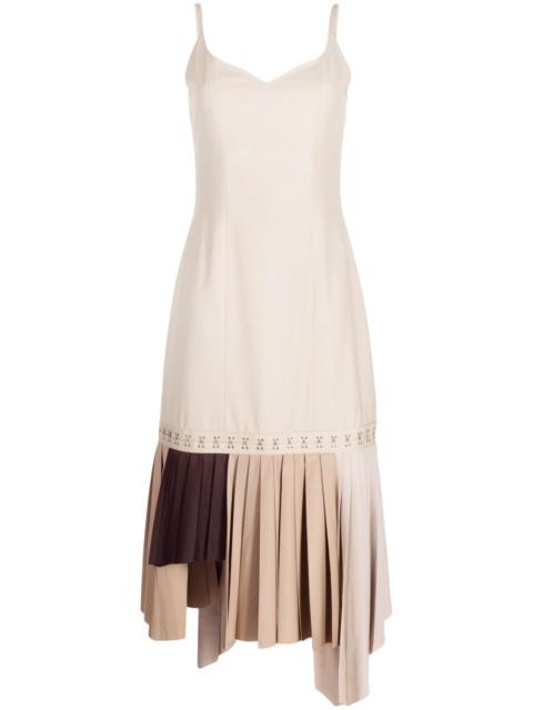 rokh sleveless pleated midi dress