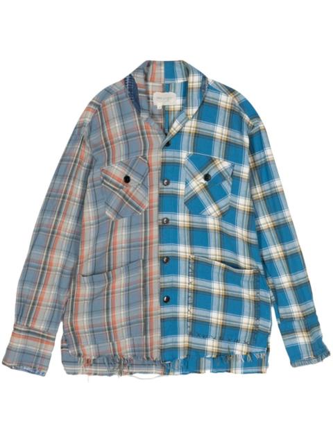 Greg Lauren plaid patchwork shirt