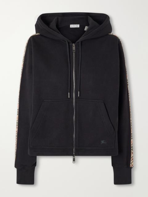 Burberry Harper Checked Cotton-jersey Zip-up Hoodie