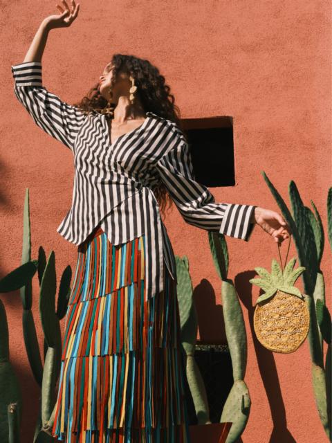 SIMONMILLER Za Za Knit Skirt In Vibrant Multi Stripe