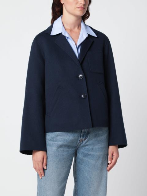 WEEKEND Max Mara Blue cropped jacket in wool-blend cloth