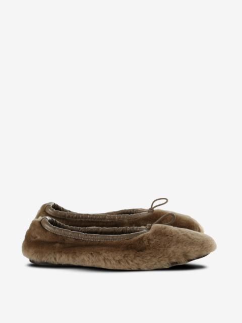 HEREU HEREU - Women Flat Pump Crafted In Shearling Lambskin
