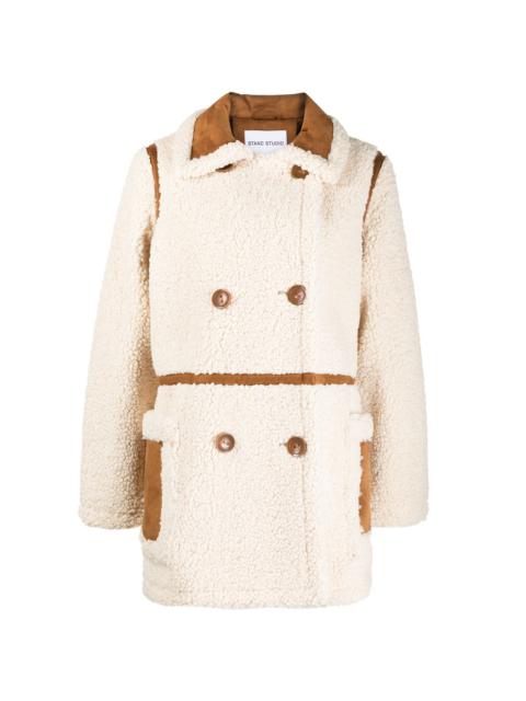 shearling double-breasted coat