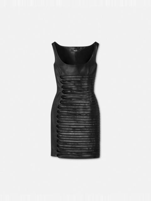 Plongé Leather Scoop Fitted Mini Dress