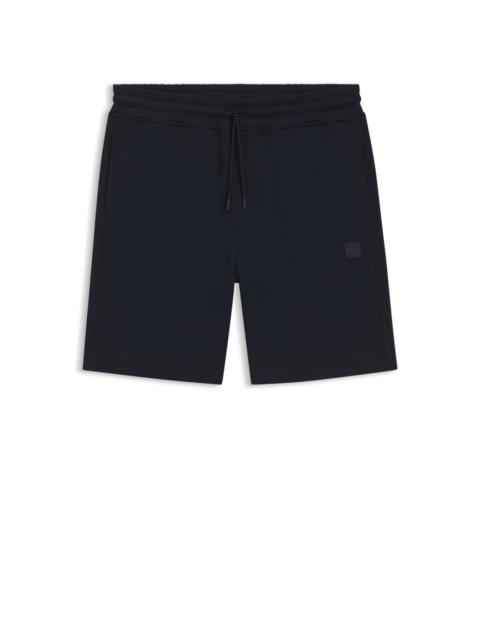 BOSS COTTON-TERRY REGULAR-FIT SHORTS WITH LOGO BADGE