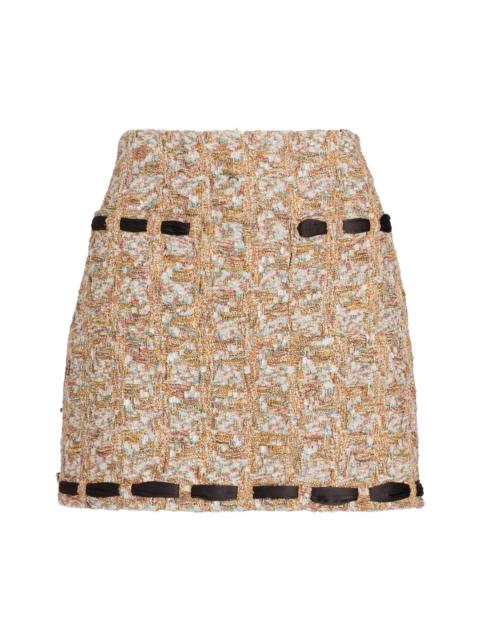 MILLY Women's Romina Tweed Miniskirt - Gold Multi