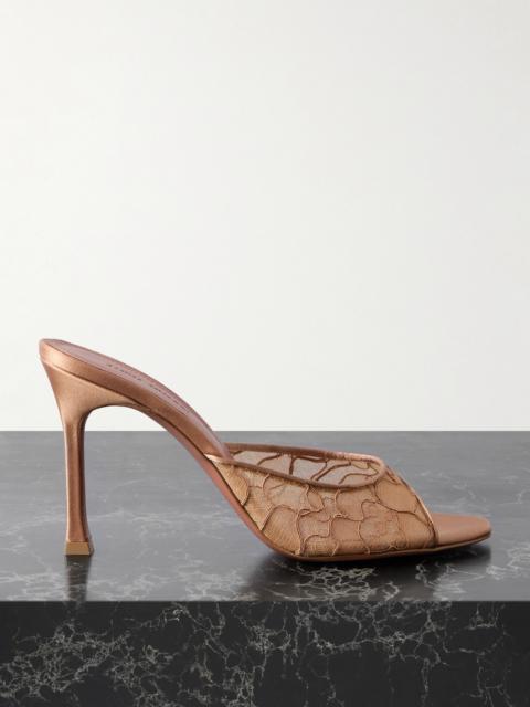 Amina Muaddi Alexa Satin And Corded-lace Sandals