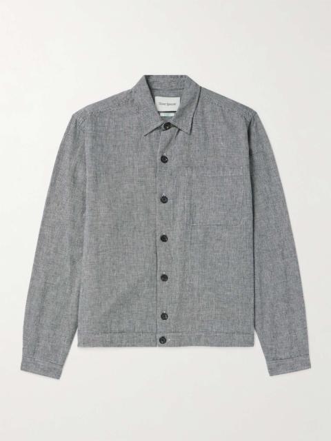 Milford Houndstooth Cotton and Linen-Blend Jacket