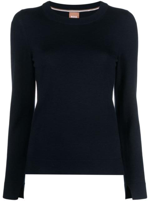 BOSS long slit-sleeve virgin wool jumper