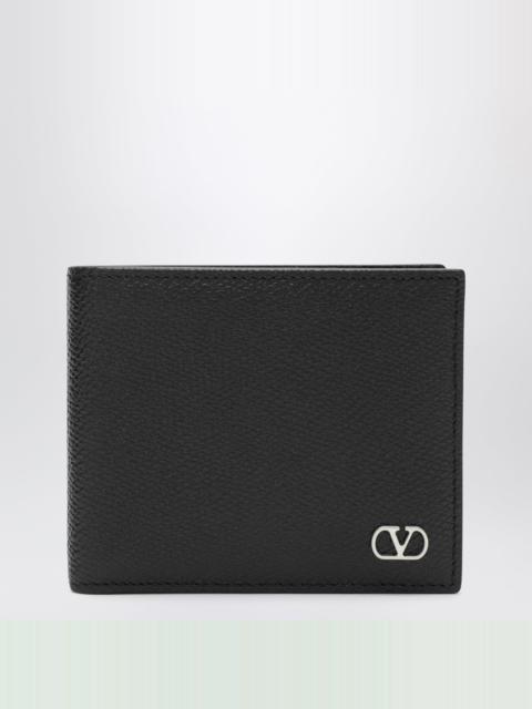 Valentino Black VLogo Signature wallet in grained leather