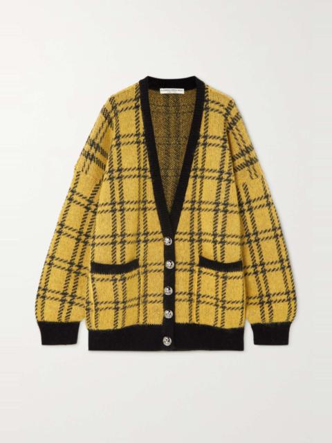 Alessandra Rich Metallic checked knitted cardigan