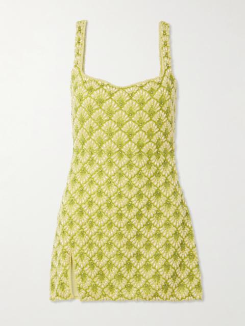 CLIO PEPPIATT Ariel Embellished Beaded Tulle Mini Dress