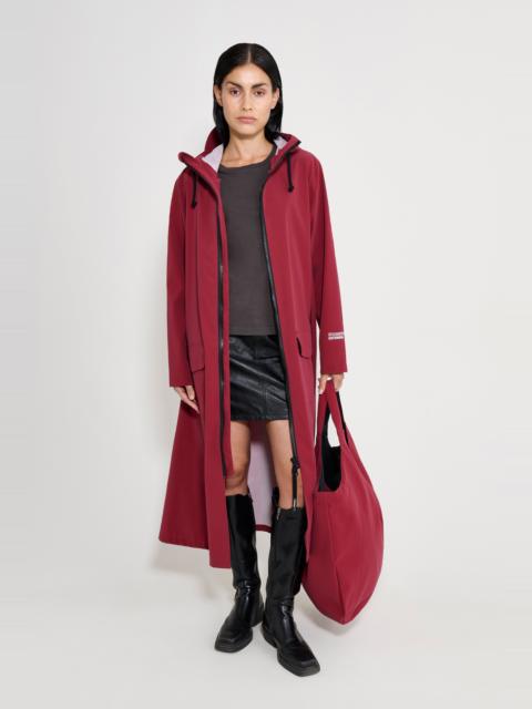 Stutterheim Stockholm Long Patch Raincoat Burgundy
