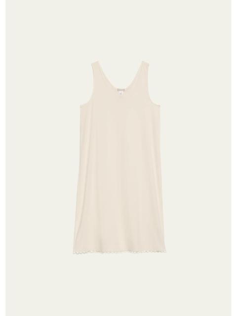 HANRO Anouk Embroidery-Trim Cotton Tank Nightgown