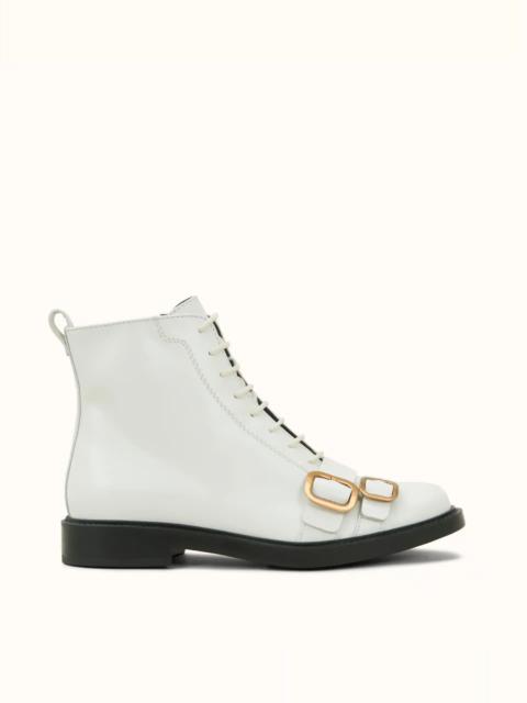 Tod's ANKLE BOOTS IN LEATHER - WHITE