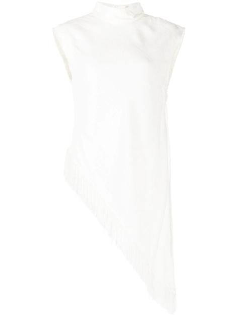 Proenza Schouler 질감 fringed 비대칭 탑