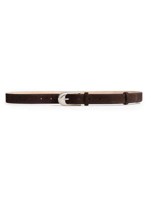 KHAITE Women's Dome Suede Belt - Dark Brown