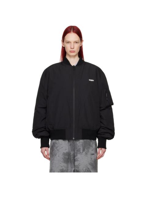 032c Black 'Nothing New' Bomber Jacket