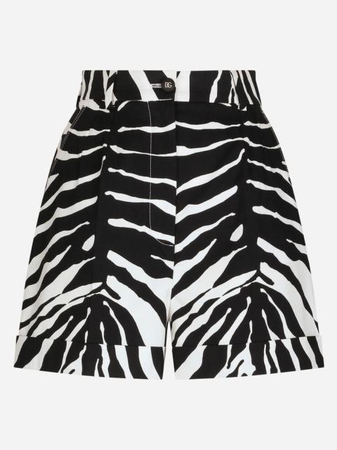 Dolce & Gabbana Zebra-print drill shorts