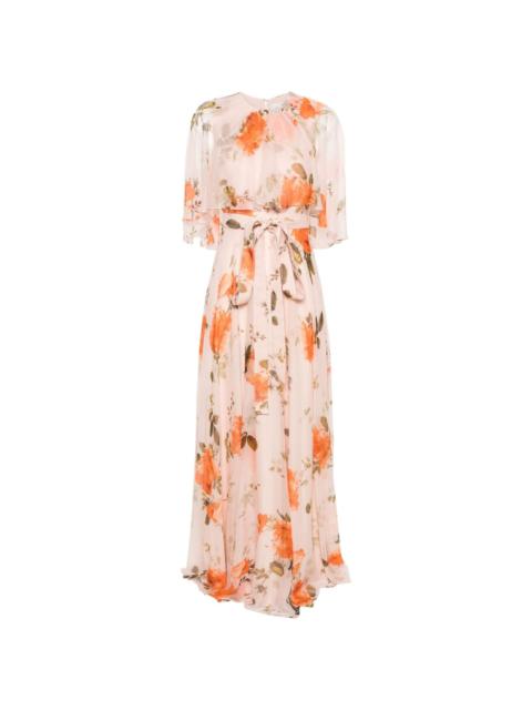 floral-print silk maxi dress