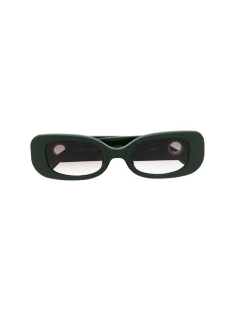 LINDA FARROW logo-plaque square-frame sunglasses