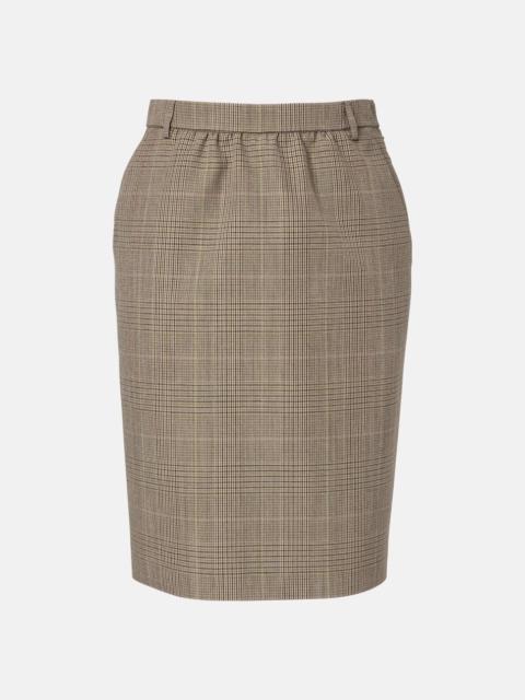 Prince of Wales check wool pencil skirt