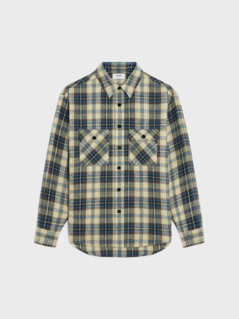 CELINE loose shirt in checked cotton