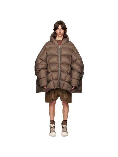 Rick Owens Brown Porterville Hooded Peter Down Jacket