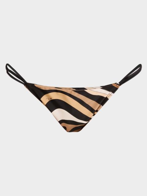 PUCCI Striped Low-Rise Bikini Bottoms