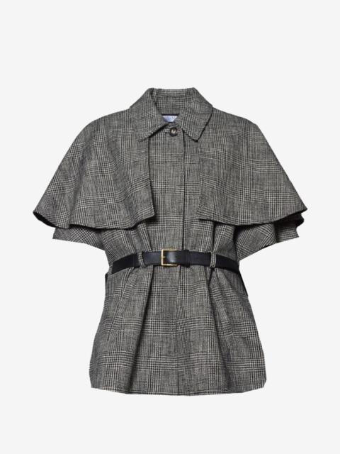Max Mara Pavetta Prince of Wales check belted cape