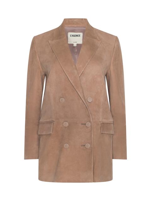 L'AGENCE Aimee Oversized Suede Blazer