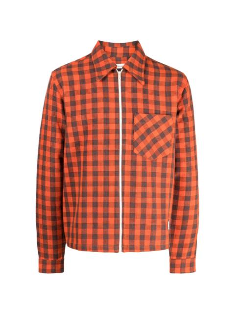 check-pattern organic-cotton jakcet