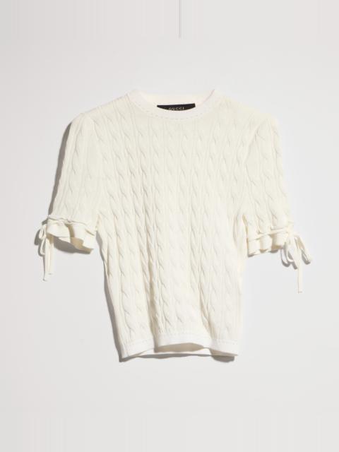GUCCI Braided cotton blend top