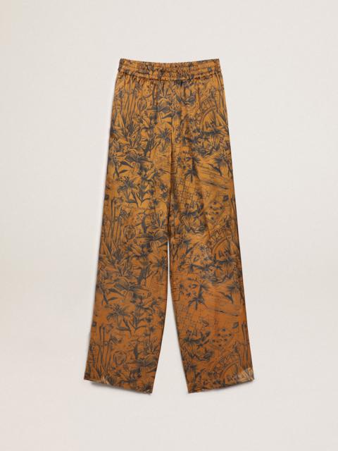 Golden Goose Women's joggers in golden brown with notebook print