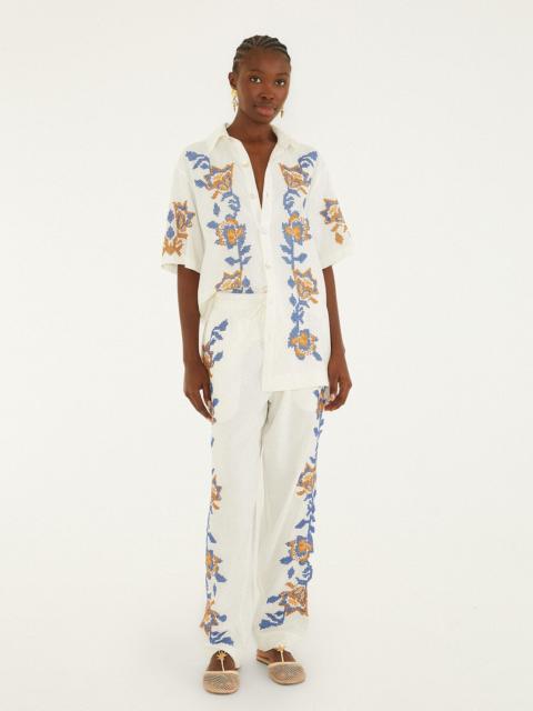 FARM RIO Mica Embroidered Lenzing Ecovero Euroflax Pants