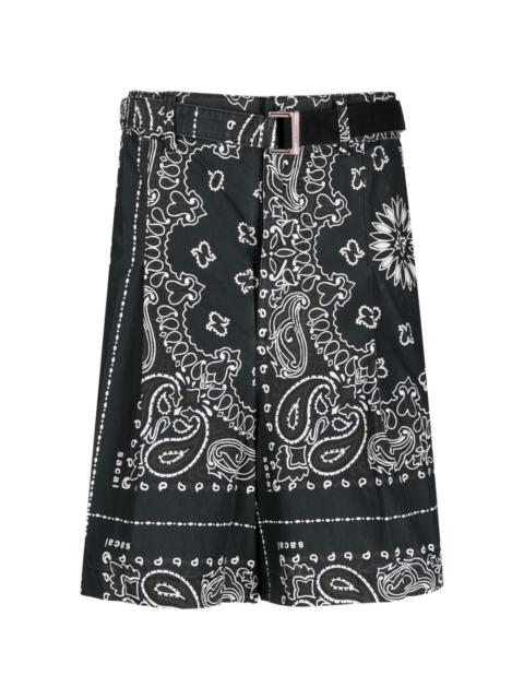 sacai bandana-print cotton shorts