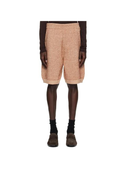 Dries Van Noten Brown Metallic Knit Shorts