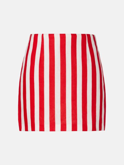 POSSE Alice stripped linen miniskirt