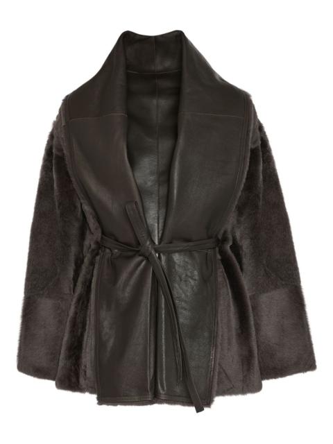 Yves Salomon leather-trimmed shearling jacket